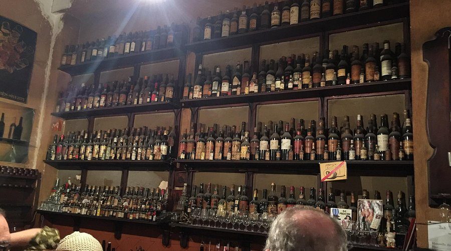La Venencia's chalked sherry list on Calle de Echegaray